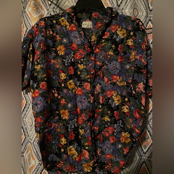 floral collared button up - Picture 5 of 7